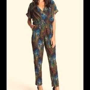 RBL Rory Becca Print Surplice Jumpsuit XS